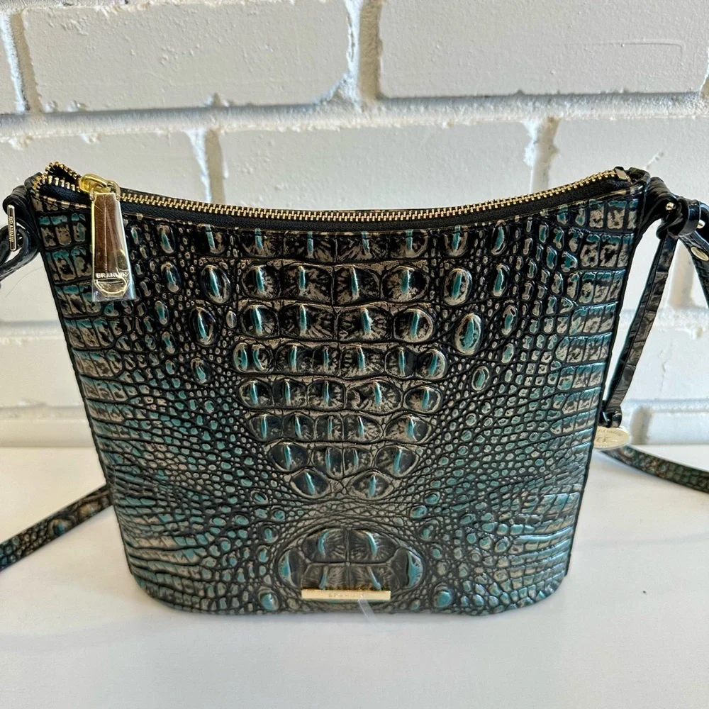 Brahmin Turquoise Embossed Crossbody Bag - Picture 3 of 4